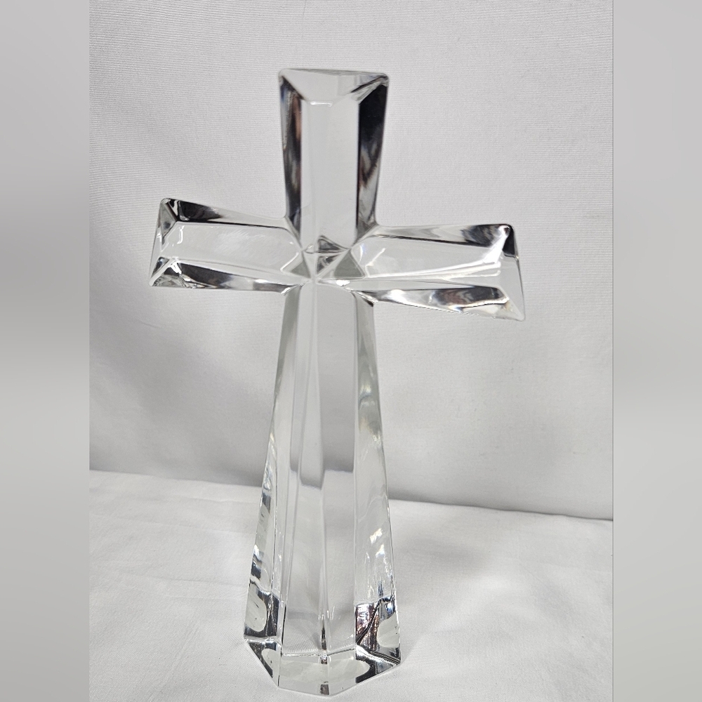 Lead Crystal Cross 24% Bohemian Made in Czech Republic Teleflora 7.5 inches
